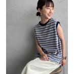 tシャツ 「UNIVERSAL OVERALL/ユニバーサルオーバーオール」 別注 ワンポイントロゴ刺繍 ノースリーブカットソー レディース