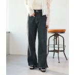 ジーンズ デニム デニムパンツ 「低身長サイズ/2サイズ展開」ウォッシュドストレートデニムパンツ レディース