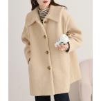 [FUNALIVE] пальто с отложным воротником LL бежевый женский 