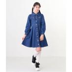 ワンピース ボリュームスリーブフレアーワンピース キッズ 子供服 女の子