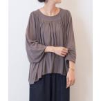 tシャツ シアーギャザーカットソー レディース