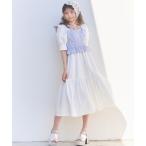 ワンピース ストライプビスチェドッキングワンピース