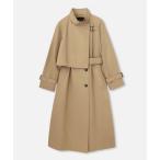 トレンチコート コート オーバーラップスタンドコート レディース