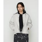 ブルゾン アウター アクアスーティングジャージー ノーカラーブルゾン レディース