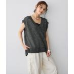 ショッピングスパンコール ベスト ジレ 「anyfee/プラスサイズ」スパンコールニットベスト レディース