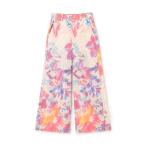 パンツ ワープフラワープリント ワイドパンツ レディース