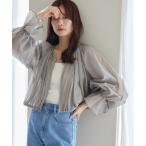 ブラウス シャツ ギャザーシアーZIPブルゾン　322312 レディース