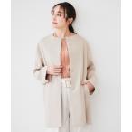 ノーカラーコート コート ダブルクロス ノーカラーコート レディース