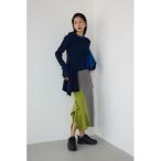 ワンピース 「PLUS」アシンメトリーレイヤードニットワンピース