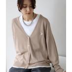 カーディガン 「U.S. POLO ASSN./ユーエスポロアッスン」リブライン Vネックカーディガン レディース