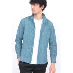 シャツ HIGH STREET∴メランジプリントサッカーショートウイングシャツ メンズ