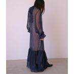 ドレス レイヤードシフォンロングドレス