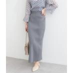 スカート Web限定 /「プチナチュ」スリット入り細リブニットタイトスカート