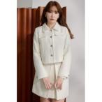 ジャケット ノーカラージャケット Shimmer Tweed Jacket レディース
