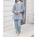 セットアップ ラウンドネックペプラムシルエットセットアップ レディース