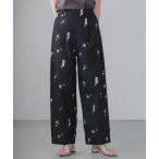 パンツ フラワープリントパンツ レディース