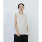 タンクトップ ノースリーブ リネンレーヨン天竺ノースリーブプルオーバー レディース