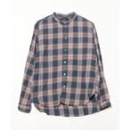 [NANO universe] в клетку длинный рукав фланель рубашка Mb люмен z