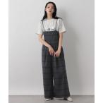 サロペット オーバーオール オンブレチェックベアサロペット 289828 レディース