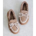 ショッピングMINNETONKA 「Minnetonka」 モカシンシューズ 8 グレイッシュベージュ レディース