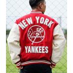 ショッピングスタジャン 「NEW ERA」 スタジャン「genuinemerchandiseコラボ」 L レッド メンズ