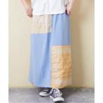 スカート 26/-OE天竺×バンダナリメイク風切替スカート