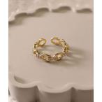 指輪 リング 「安田美沙子さん着用」キュービックチェーンリング レディース