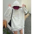 パーカー リボンプリントパーカー レディース