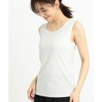 タンクトップ ノースリーブ 「洗える」ベーシックラメタンクトップ レディース