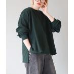 tシャツ こなれリラックス リブ袖スリットプルオーバー レディース