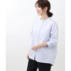 ブラウス シャツ 「春SALE/接触冷感/洗える」ストライプコクーンシルエットシャツ レディース