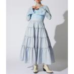 ワンピース レーストップコンビフレアワンピース