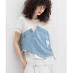 tシャツ デニムレイヤードTシャツ レディース