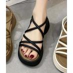 サンダル 「shoes 365」マルチストラップ厚底サンダル レディース