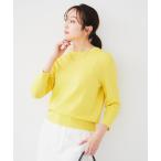 ニット セーター 「配色カラー/アンサンブル可能」きれいめ七分袖ニット レディース