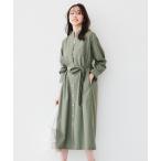 ワンピース バンドカラーシャツワンピース