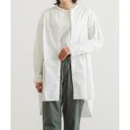 ブラウス シャツ シルキータイプライターロングシャツ レディース