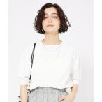 tシャツ レーヨンストレッチボートネックニット/オフィスカジュアル/夏服/サマーニット レディース