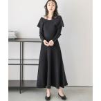 ワンピース オフショルダーニットフレアワンピース