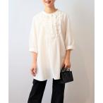 チュニック 「L〜6L 大きいサイズ」タックフリルチュニック