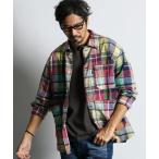 カバーオール 「INDIGO LABEL」 INDIGO MADRAS CHECK SHIRT COVERALLS:インディゴ マドラスチェック シャ