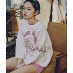 tシャツ Freada/フリーダ クロスステッチフットボールTシャツ レディース