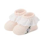 ショッピングセラフ ベビーシューズ レース付きお花柄ベビーソックス