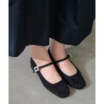 バレエシューズ パンプス スクエアビジューベルトメリージェーン