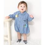 ベビー服 ロンパース ディズニー ワッペン デニムロンパース 0300B