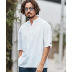 シャツ mhs2314- Smooth Cool Stretch Band collar Half Sleeve Pullover Shirts 5分