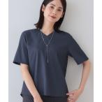 ブラウス シャツ 春SALE!「洗える/凹凸素材」シンプルVネックブラウス レディース