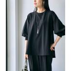 ブラウス シャツ 「接触冷感」カットジョーゼットボリュームスリーブブラウス レディース