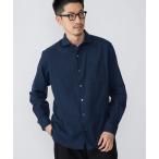 「SHIPS」 長袖ネルシャツ MEDIUM ネイビー メンズ