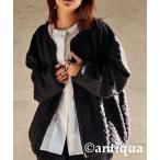 「antiqua」 「tree cafe」カーディガン FREE ブラック レディース